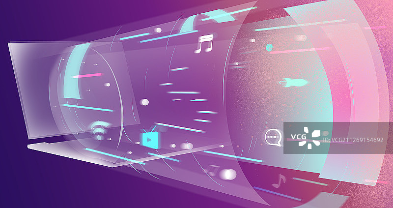 5G快速信息时代上网冲浪插画图片素材