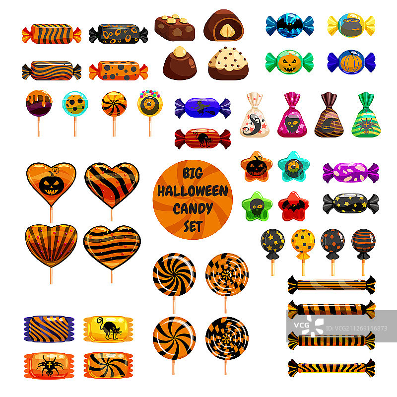 万圣节糖果彩色图案图片素材