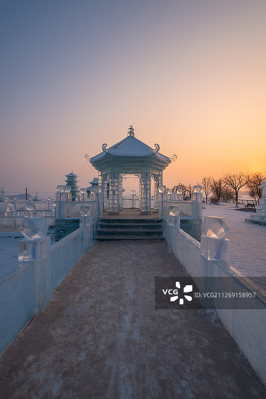 山西省大同市文瀛湖冰雪节图片素材