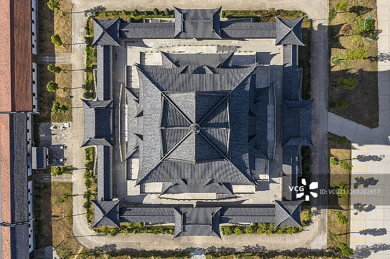 武汉 归元禅寺 航拍图片素材