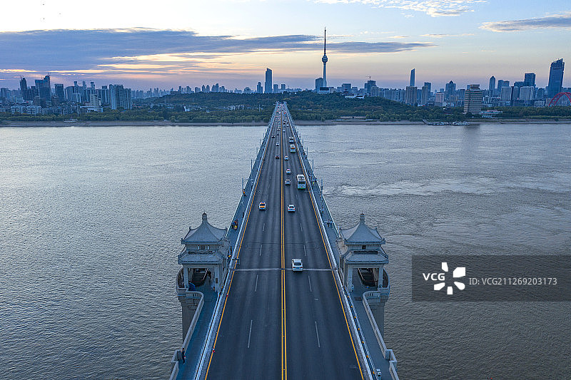 武汉长江大桥 航拍图片素材