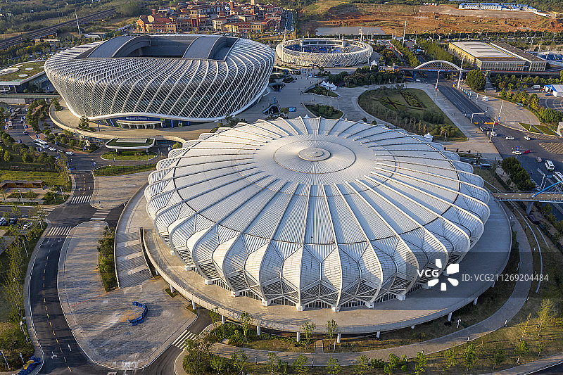 武汉 湖北省 奥林匹克体育中心 体育馆 航拍图片素材