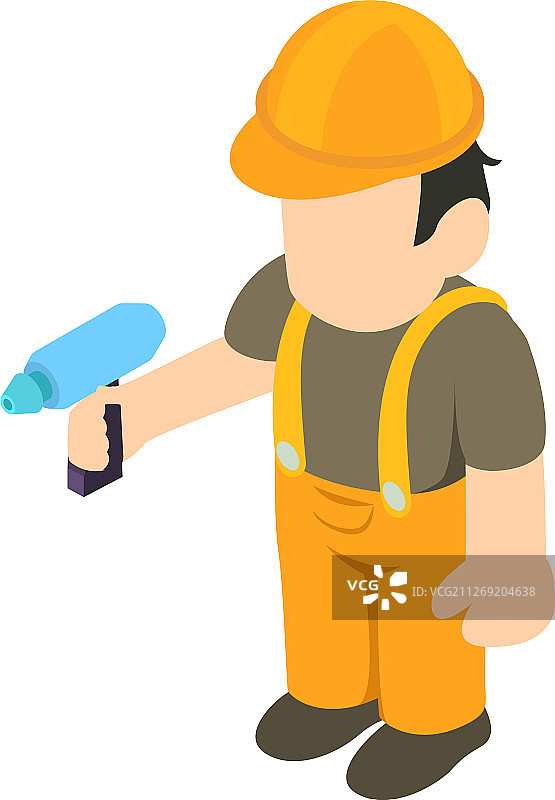 勤杂工图标2.5D风格图片素材