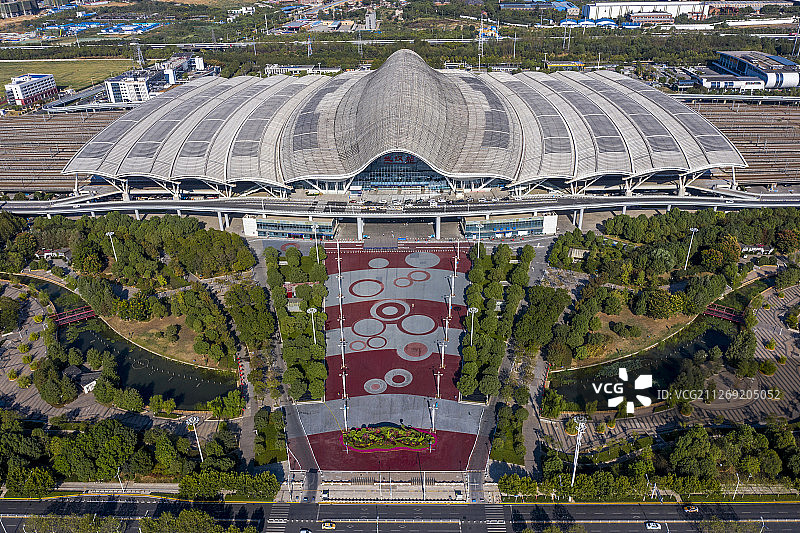 武汉火车站 航拍图片素材