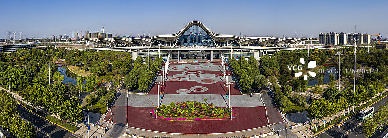 武汉火车站 航拍 全景图片素材