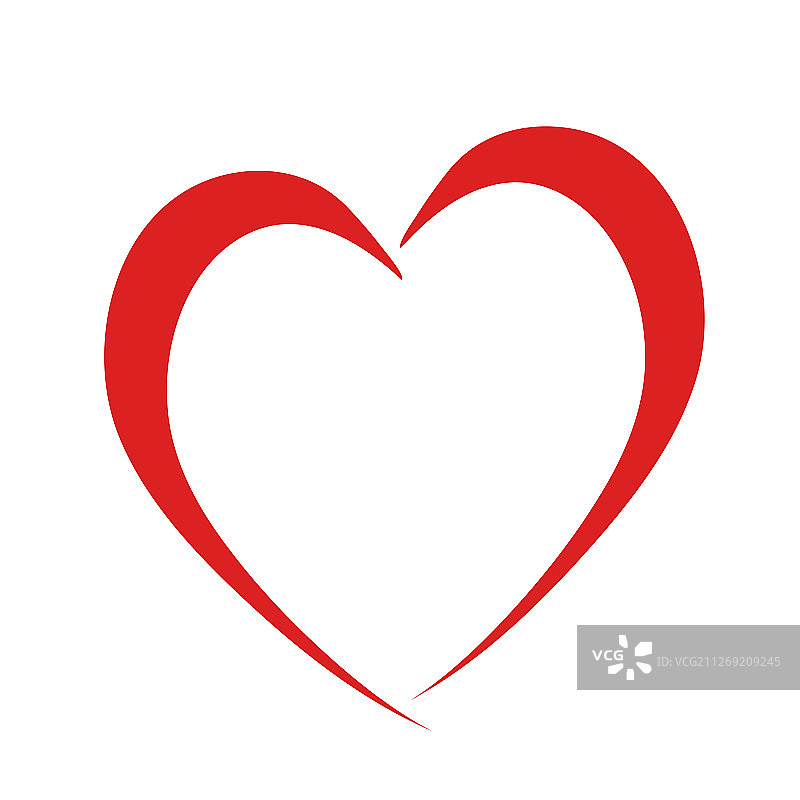 白色背景上的红色爱心符号图片素材