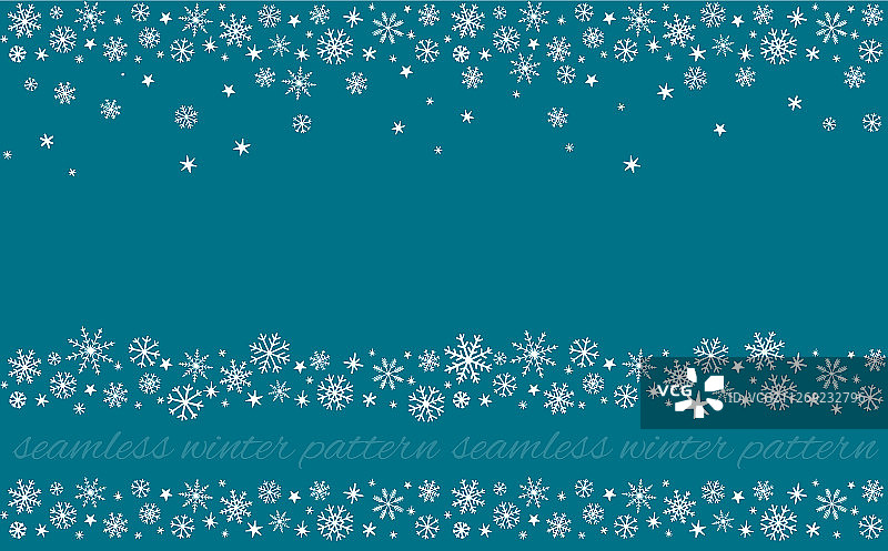 雪花冬季无缝图案套装图片素材
