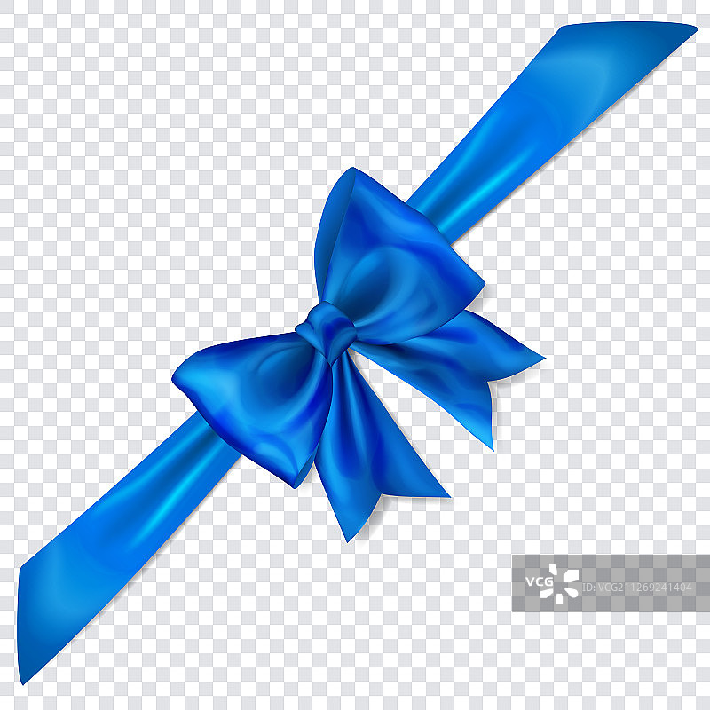 带斜纹丝带的蓝色蝴蝶结图片素材