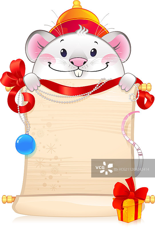白色金属鼠–中国生肖图片素材