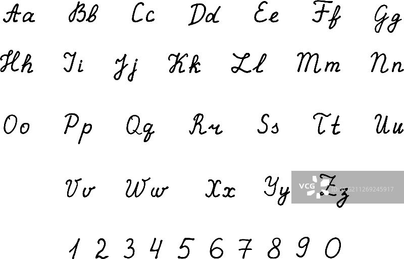 手绘字母书法字体图片素材