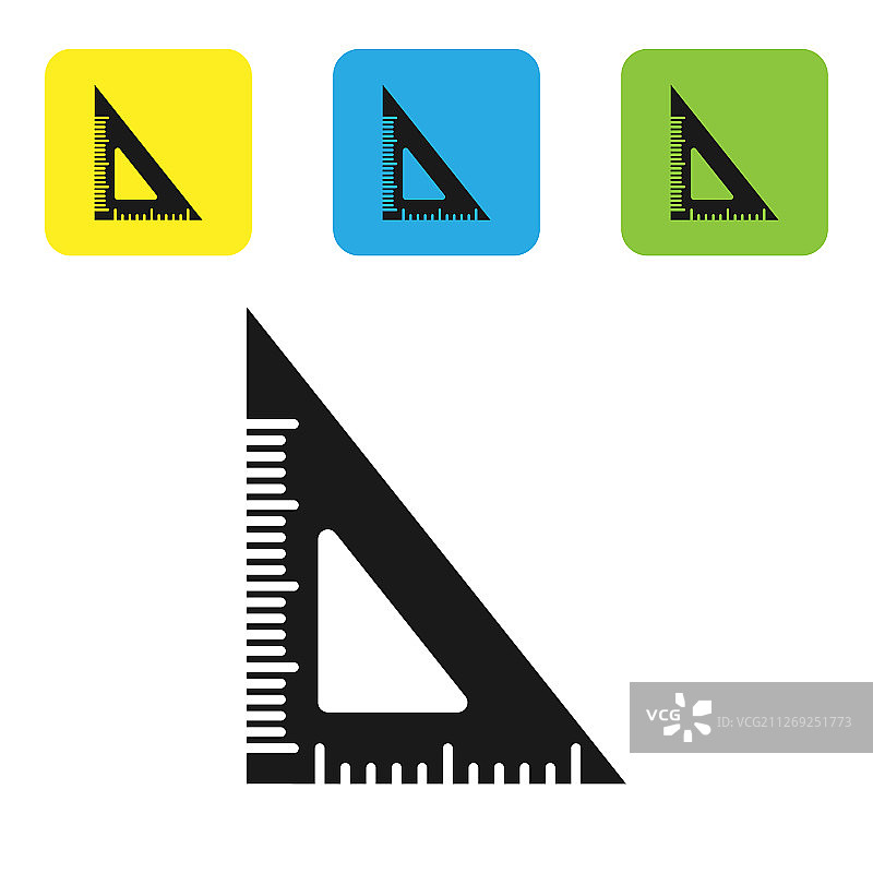 白色背景上的黑色三角形尺子图标图片素材