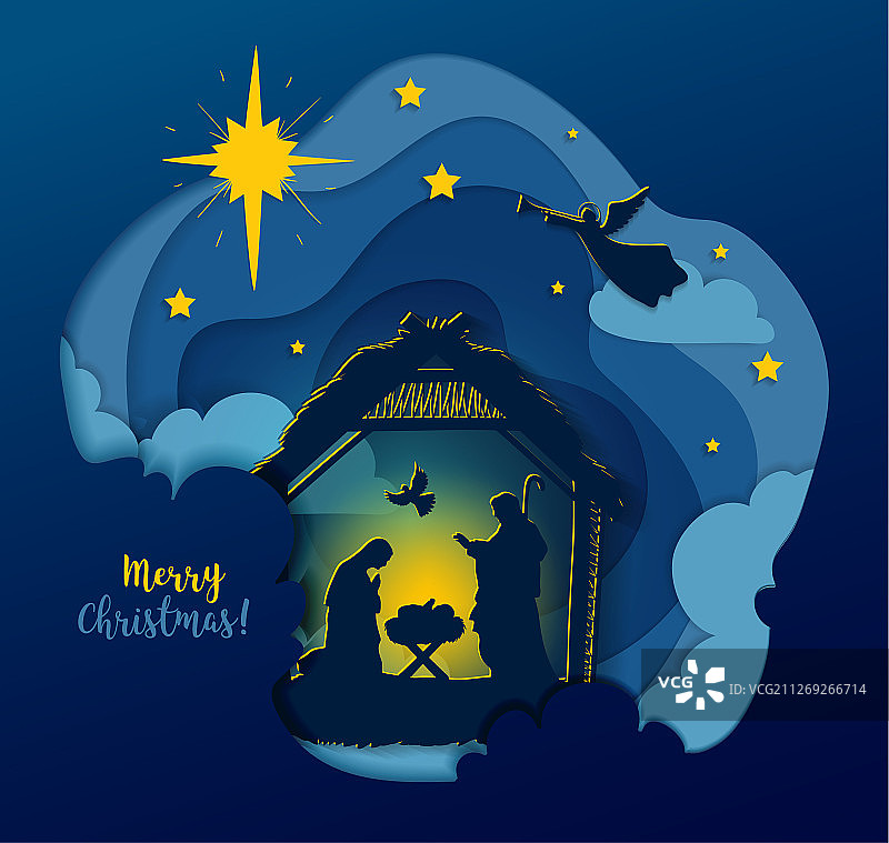 传统基督教圣诞节贺卡图片素材