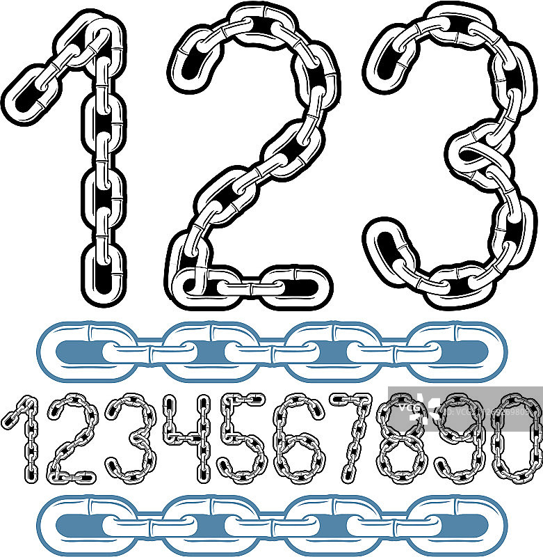 时尚数字现代数字集合图片素材