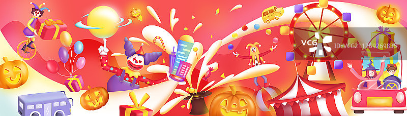 马戏团万圣节图片素材