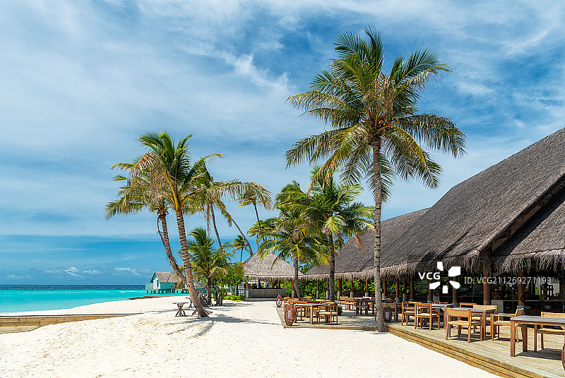 印度洋马尔代夫海岛度假村户外风光图片素材