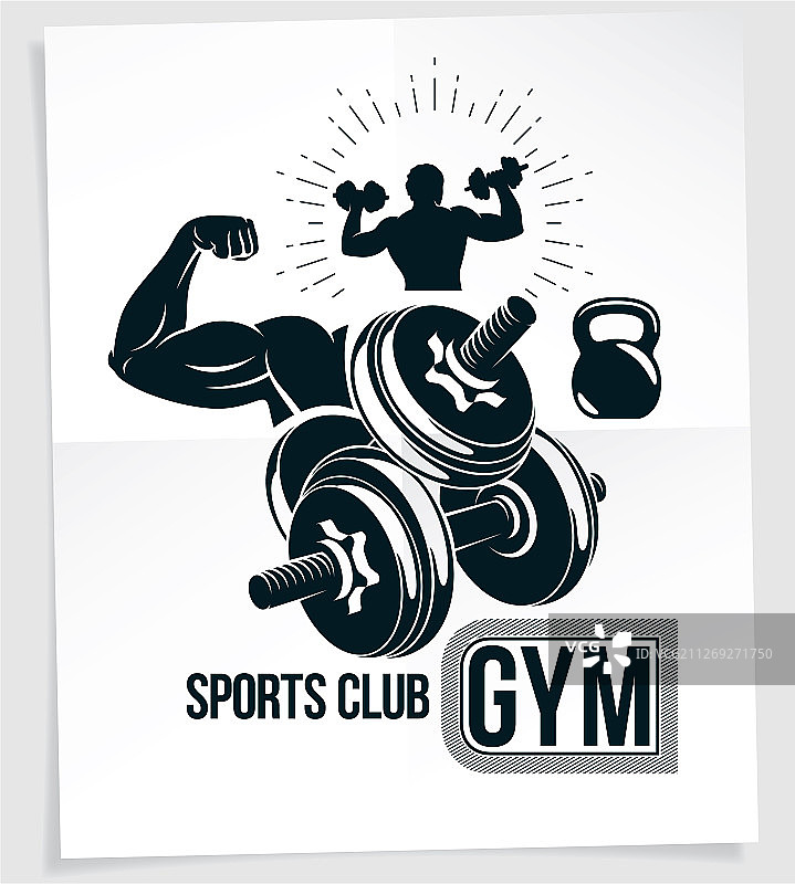 使用创建的健身房广告海报构图图片素材