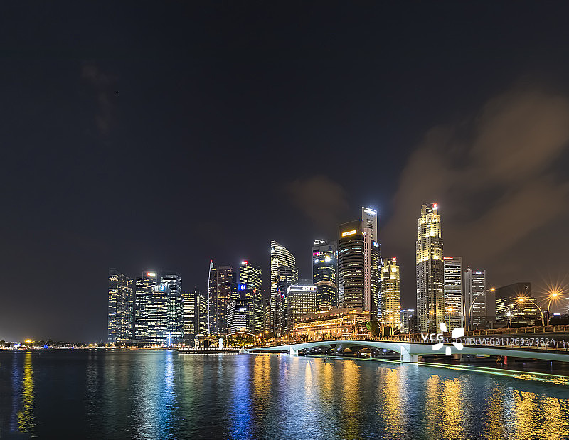 滨海湾之夜图片素材