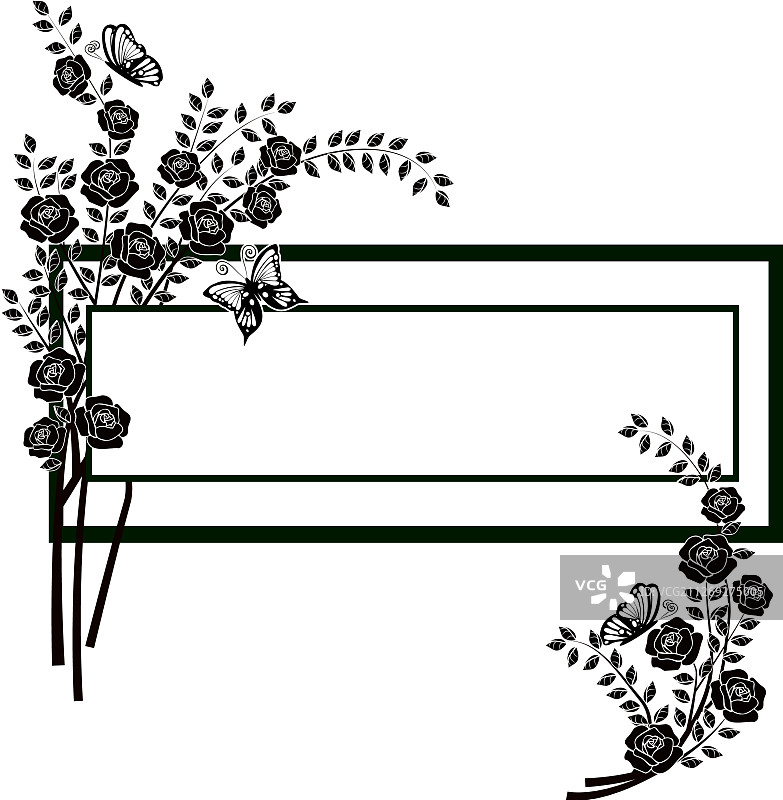 花卉蝴蝶图案元素2图片素材