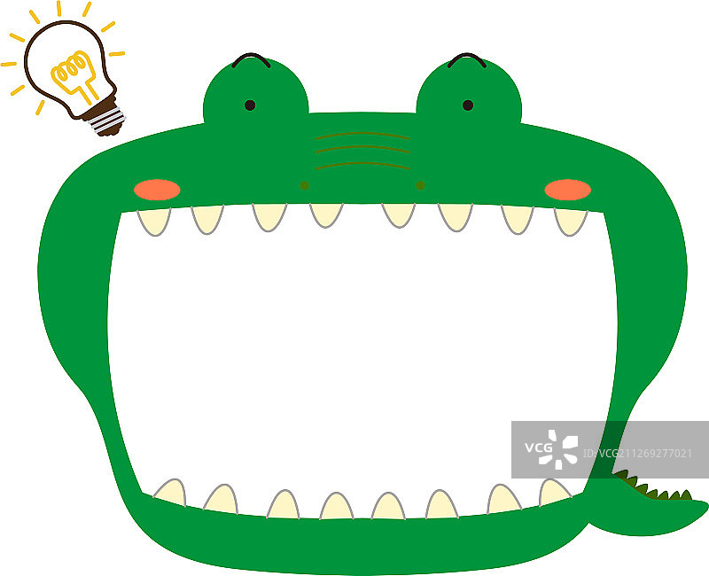 可爱的鳄鱼白板图片素材