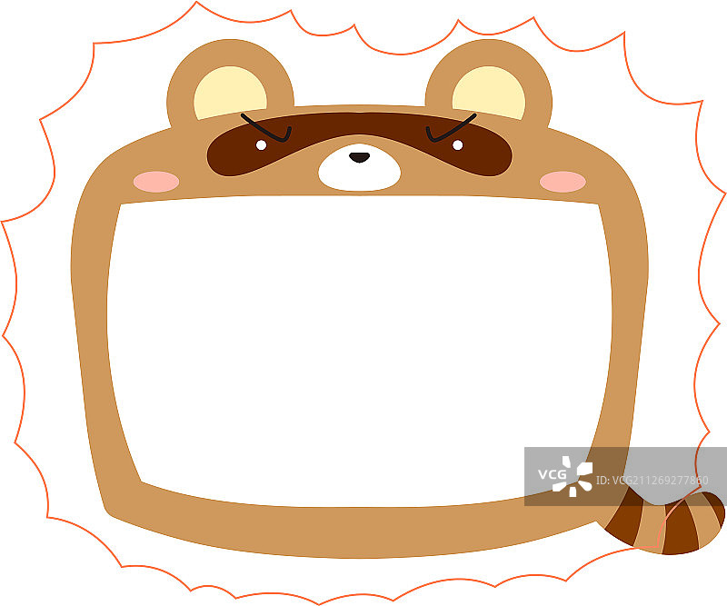 可爱的浣熊和白板图片素材