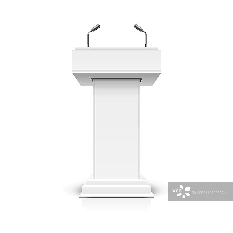 逼真细腻的3D白色讲台模型图片素材