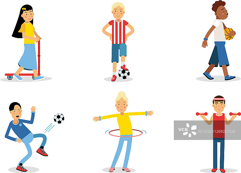 进行不同运动的运动员图片素材