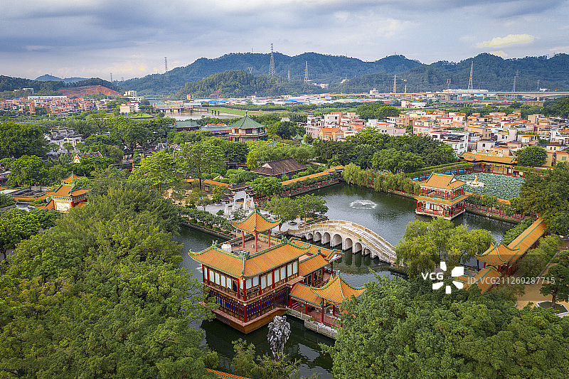 航拍宝墨园图片素材