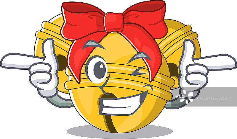 卡通吉祥物眨眼叮当铃铛图片素材