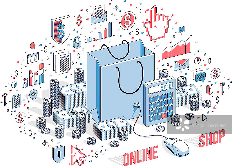在线商店概念：网络商店互联网销售图片素材