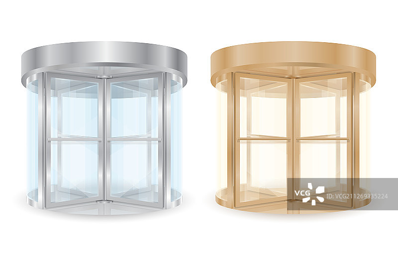 建筑物入口的金属旋转门素材图片素材