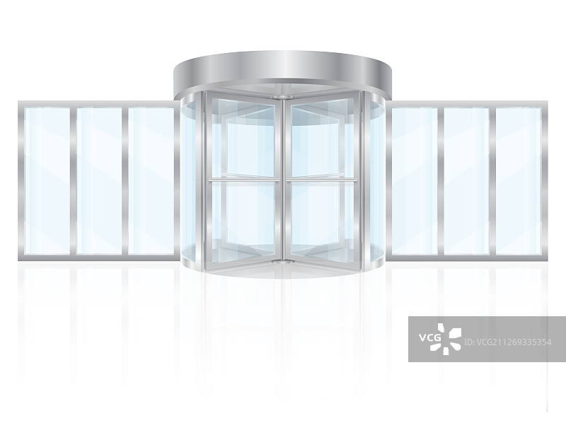 建筑物入口的金属旋转门素材图片素材