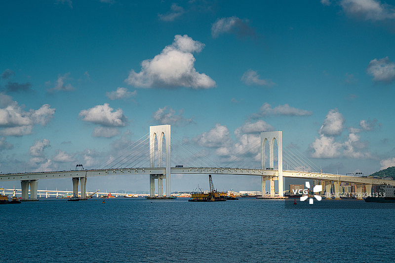 远眺西湾大桥+澳门特别行政区西湾大桥图片素材