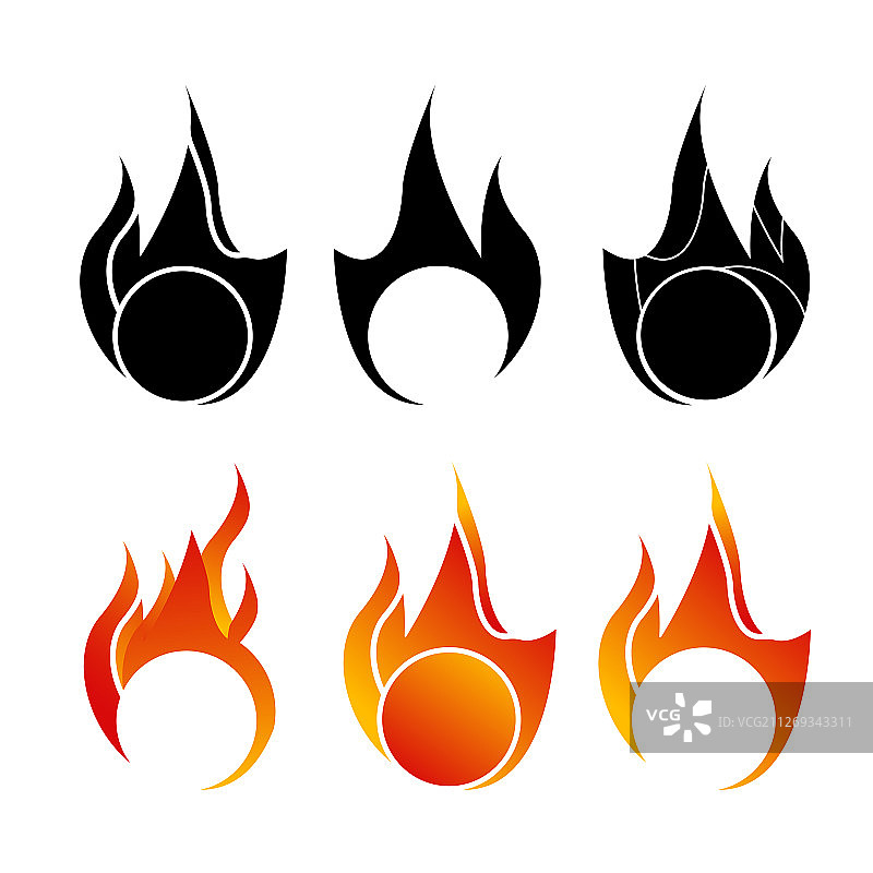 火焰标志图标集图片素材