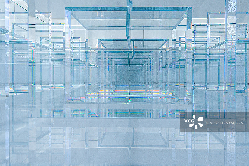 现代玻璃隧道图片素材
