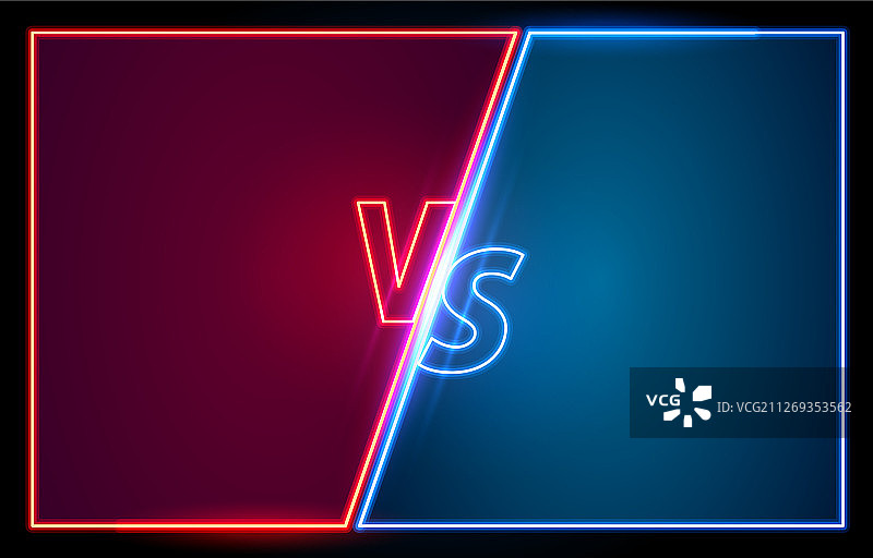 比赛游戏封面霓虹灯banner体育vs团队图片素材