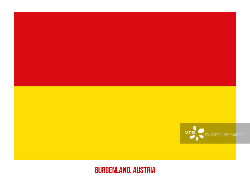 白色背景上的布尔根兰州旗图片素材