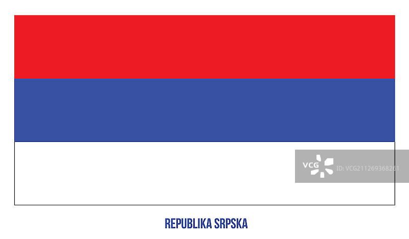 白色背景上的斯普斯卡共和国国旗图片素材