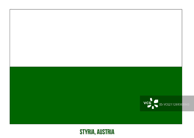 白色背景上的施蒂利亚州旗图片素材