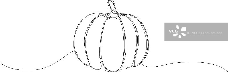 单线极简风格南瓜图片素材