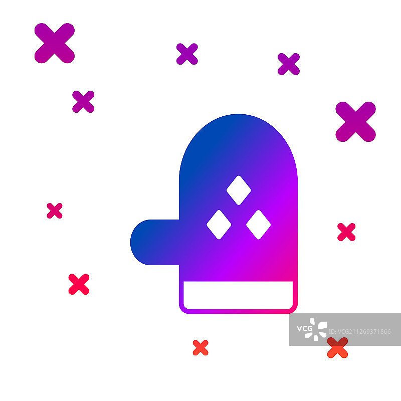 白色背景上的彩色烤箱手套图标图片素材