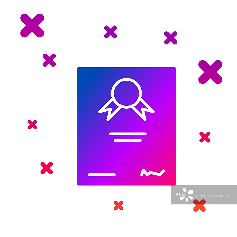 白色背景上的彩色证书模板图标图片素材