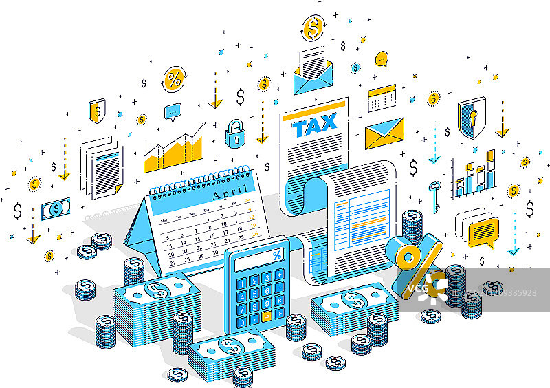 税务概念报税表或法律文件图片素材