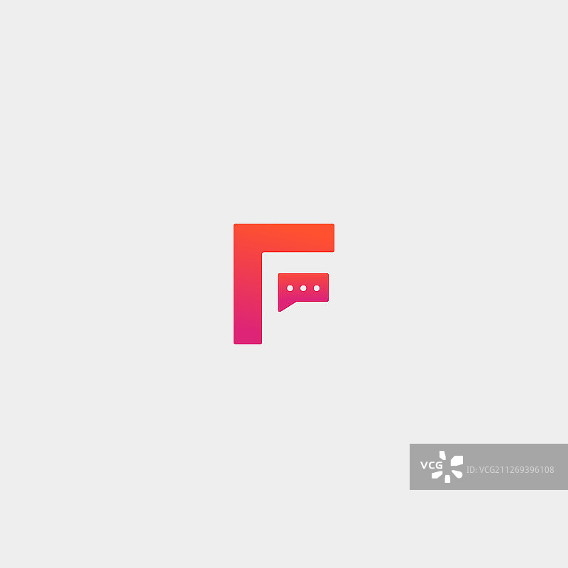 字母F聊天标志模板设计图片素材