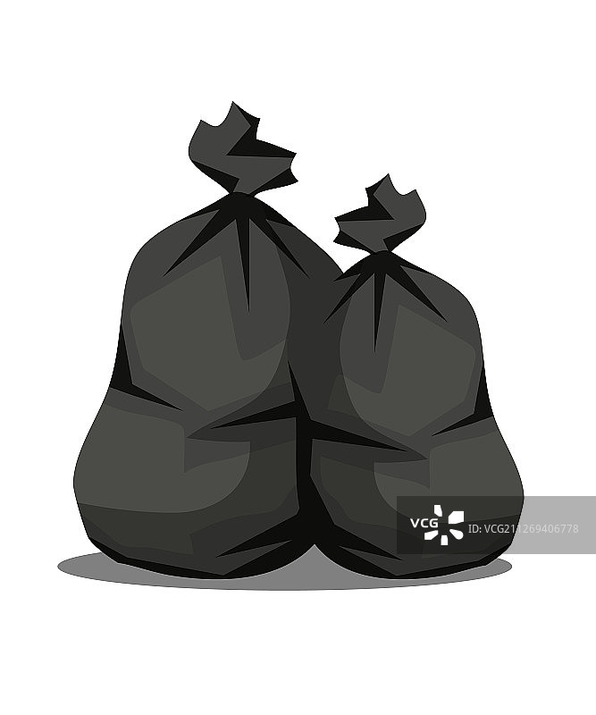 扁平风格的塑料垃圾袋图片素材