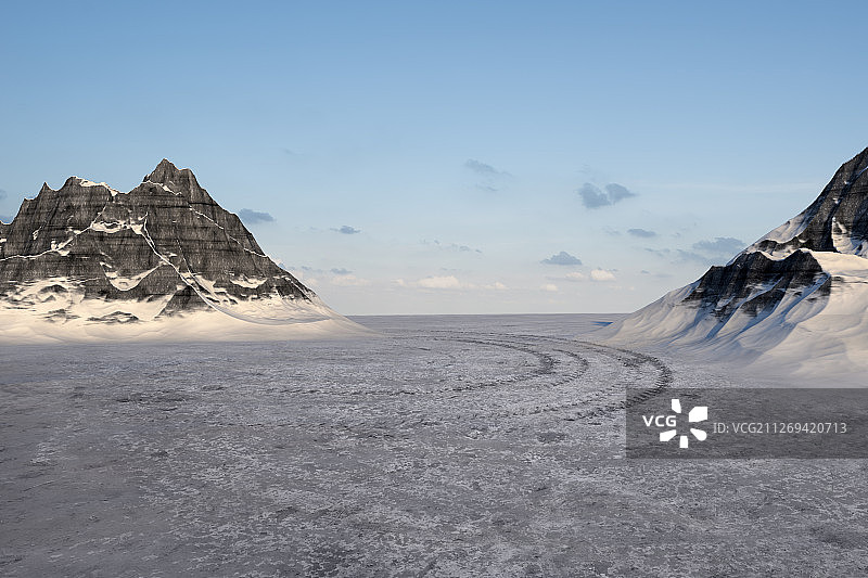 三维渲染雪山雪地图图片素材
