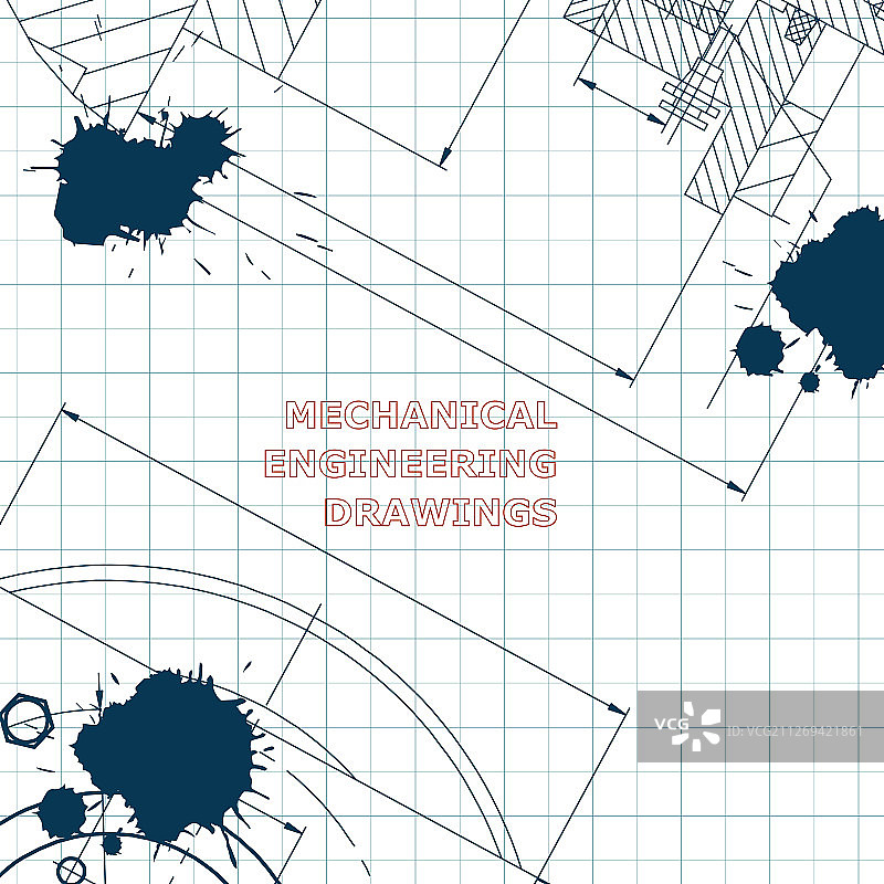 技术草图墨迹图片素材