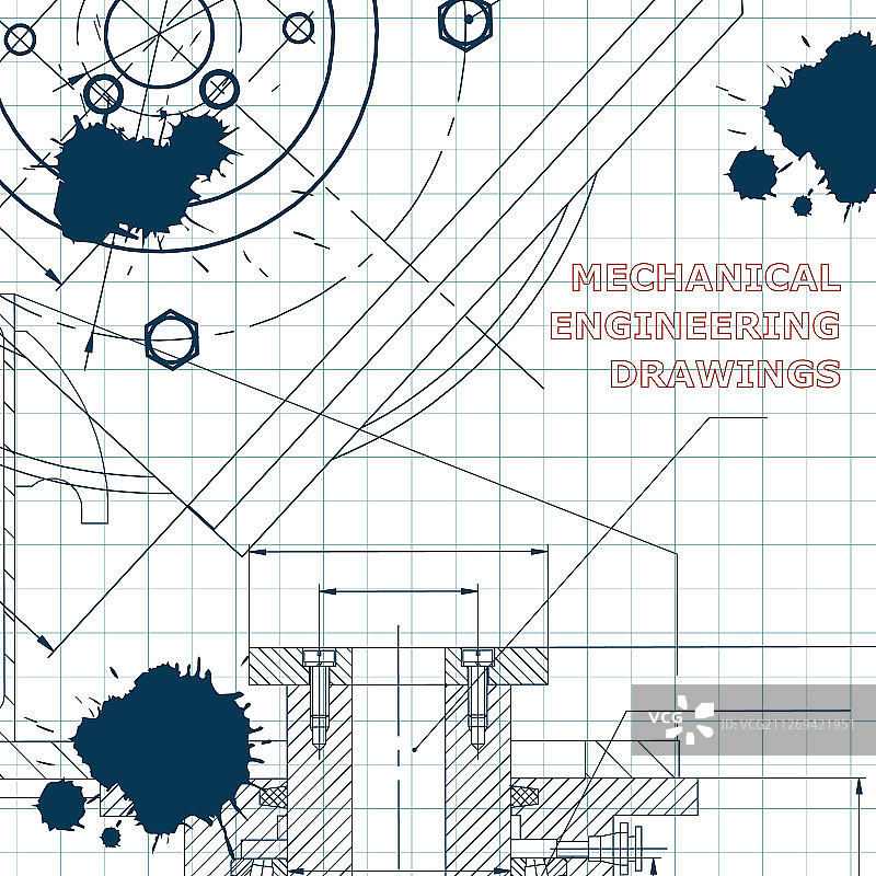 技术草图墨迹图片素材