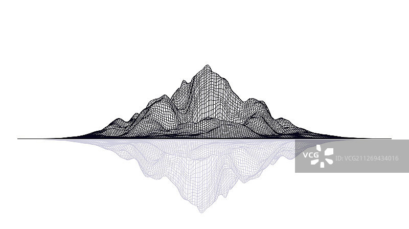 抽象网格景观数据可视化图片素材