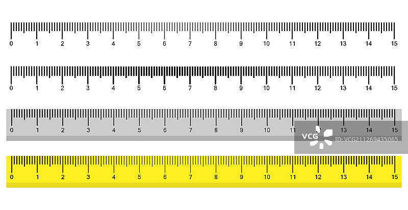扁平风格的米制尺子测量图片素材