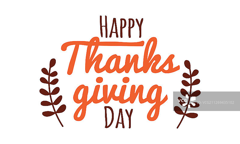 手绘感恩节快乐排版图片素材